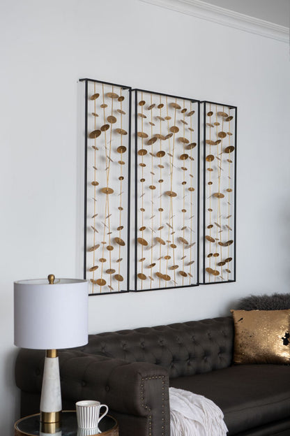 Set of 3 Metal Decorative Wall Art with Black Frame, Wall Decor for Living Room Bedrrom Entryway Office image 2