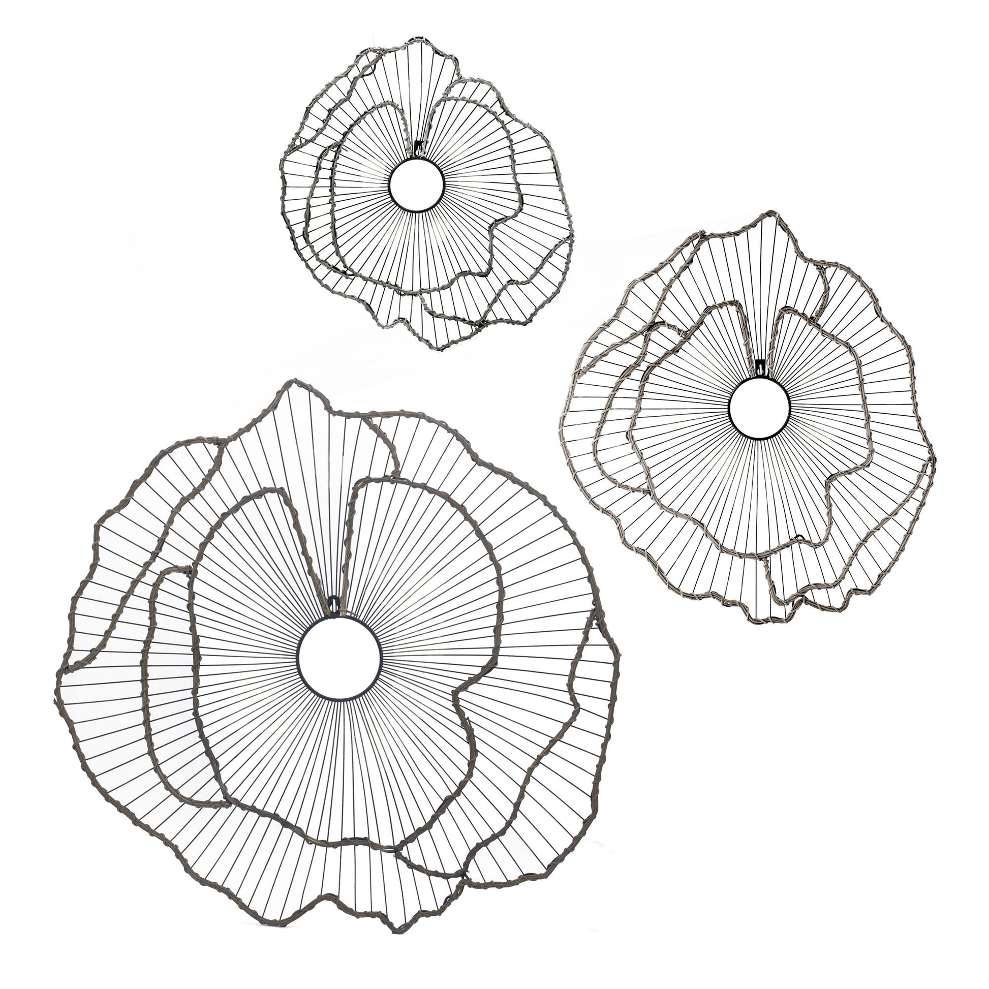 Set of 3 Metal Flowers Wall Decor, Transitional Wall Floral Sculpture for Foyer Porch Hallway Entrance image 6
