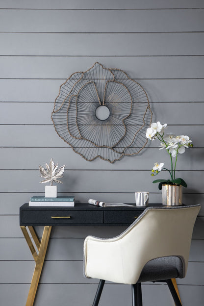 Set of 3 Metal Flowers Wall Decor, Transitional Wall Floral Sculpture for Foyer Porch Hallway Entrance image 3