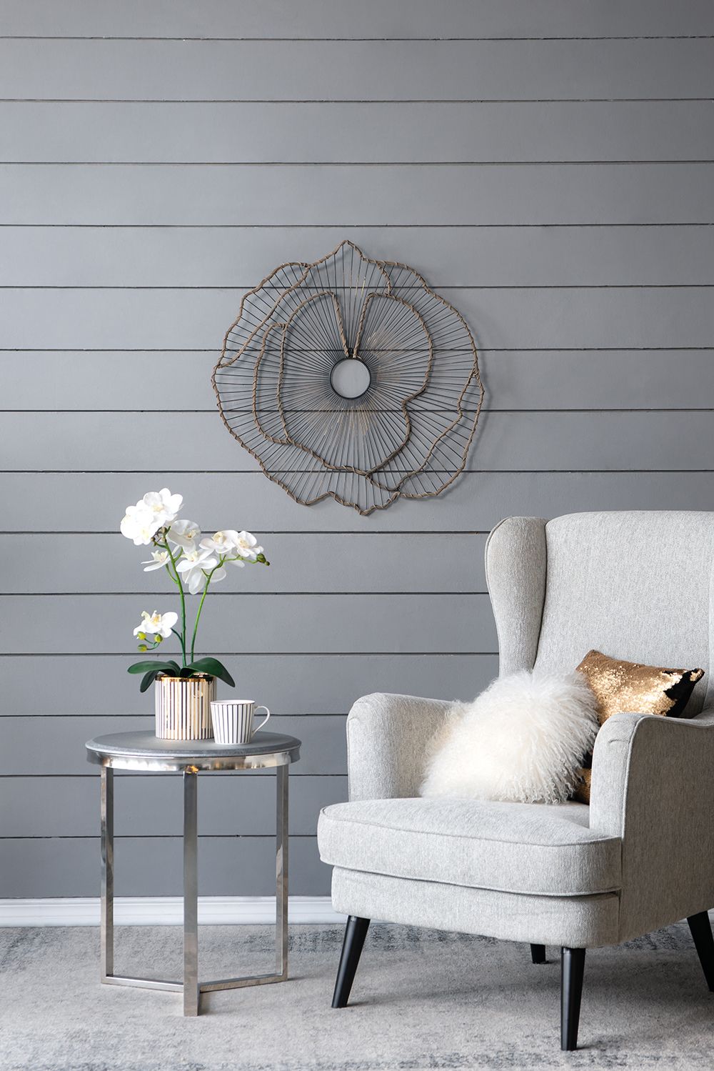 Set of 3 Metal Flowers Wall Decor, Transitional Wall Floral Sculpture for Foyer Porch Hallway Entrance image 8