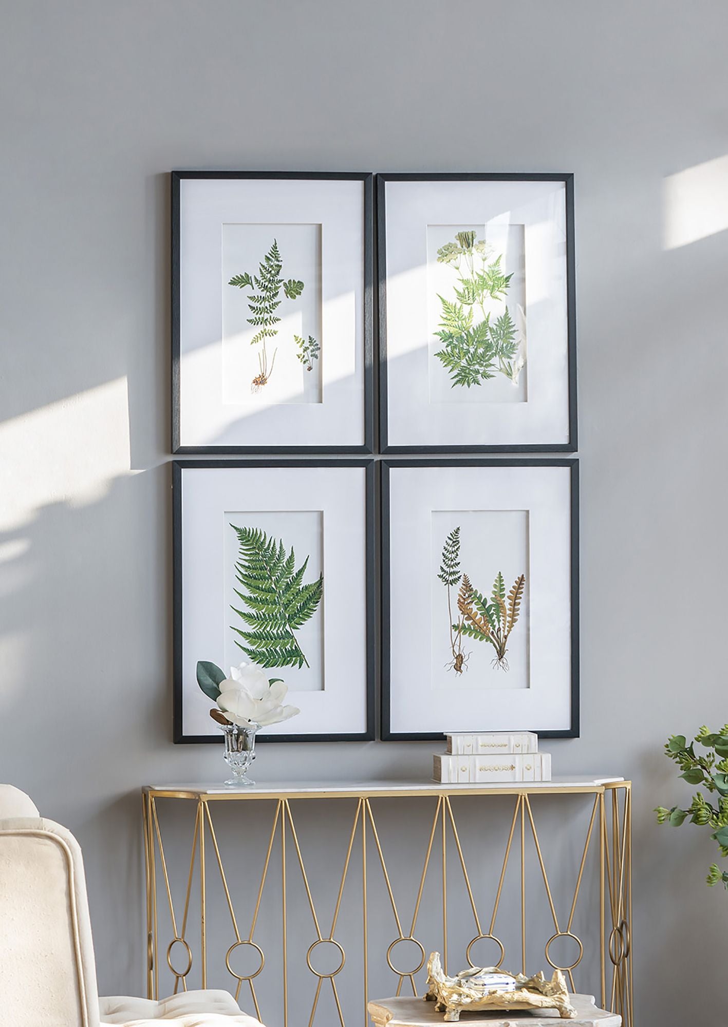 Set of 4 Botanical Black And White Fern Wall Art , Wall Decor for Living Room Dining Room Entryway, 20" x 28" image 6