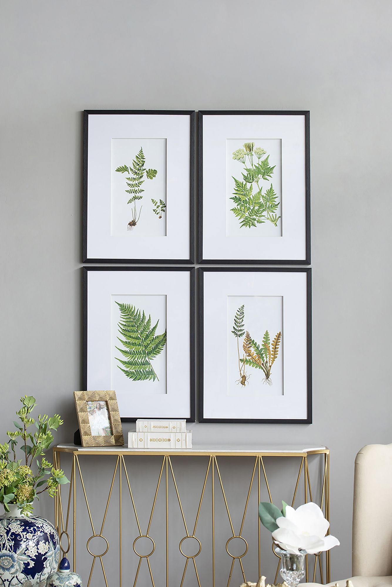 Set of 4 Botanical Black And White Fern Wall Art , Wall Decor for Living Room Dining Room Entryway, 20" x 28" image 11