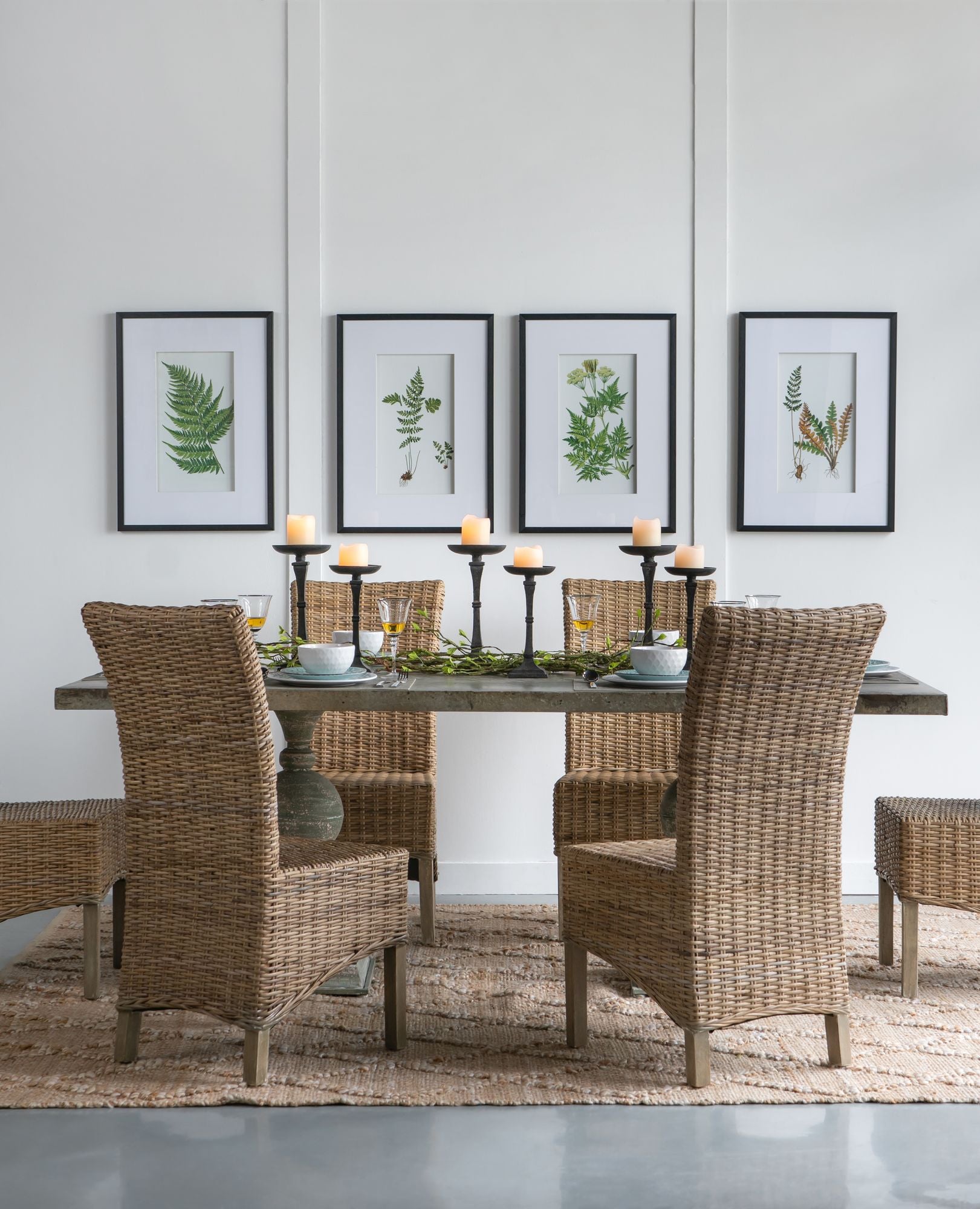 Set of 4 Botanical Black And White Fern Wall Art , Wall Decor for Living Room Dining Room Entryway, 20" x 28" image 3