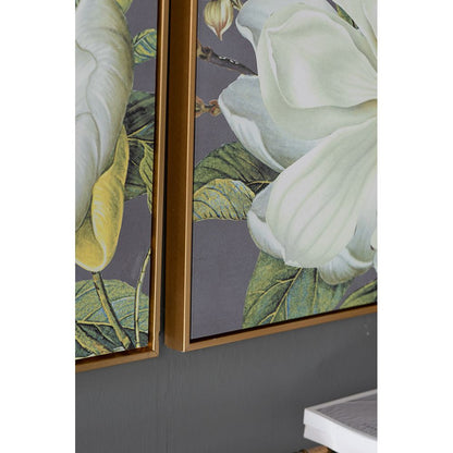 Set of 4 White and Gold Botanical Wall Art Prints, Home Decor for Living Room Dining Room Bedroom Hallway, 20' x 20' image 2