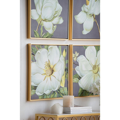 Set of 4 White and Gold Botanical Wall Art Prints, Home Decor for Living Room Dining Room Bedroom Hallway, 20' x 20' image 11