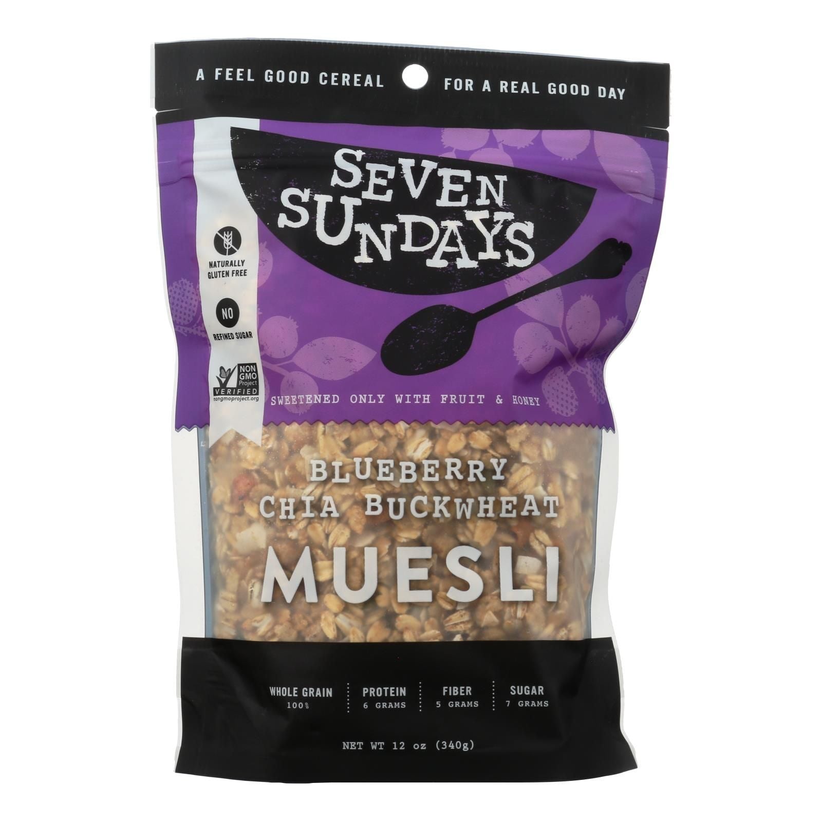 Seven Sundays Muesli - Blueberry Chia Buckwheat - Case Of 6 - 12 Oz. image 1