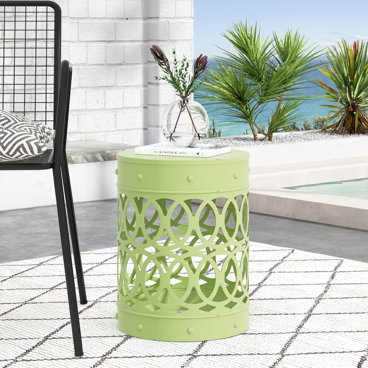 Outdoor Metal end Table -Large image 1