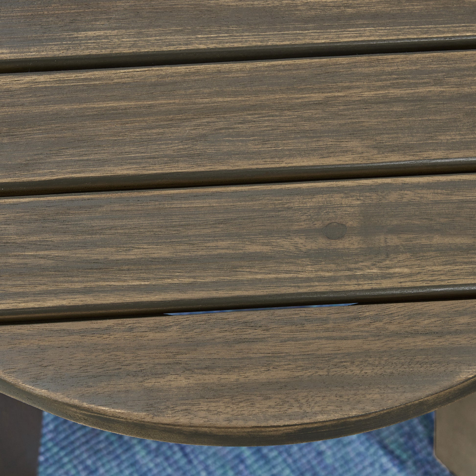 Outdoor 16" Acacia Wood Side Table, Gray Finish image 5