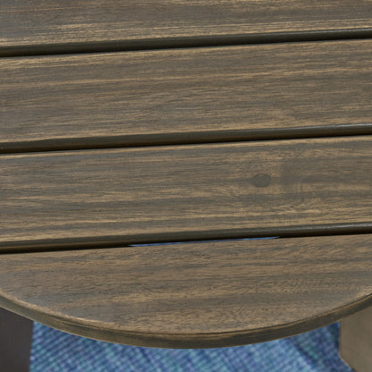 Outdoor 16" Acacia Wood Side Table, Gray Finish image 5