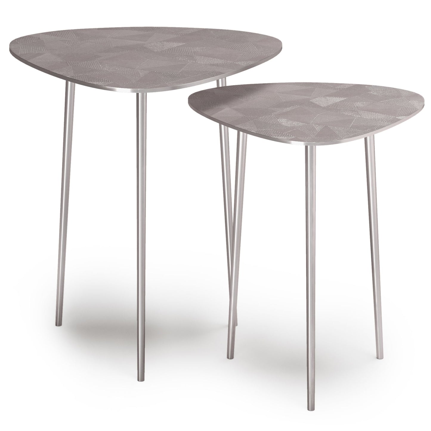 Shelton - 2 Pc Metal Nesting Table - Nickel image 1