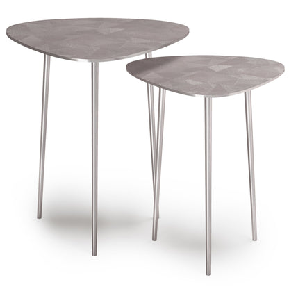 Shelton - 2 Pc Metal Nesting Table - Nickel image 1