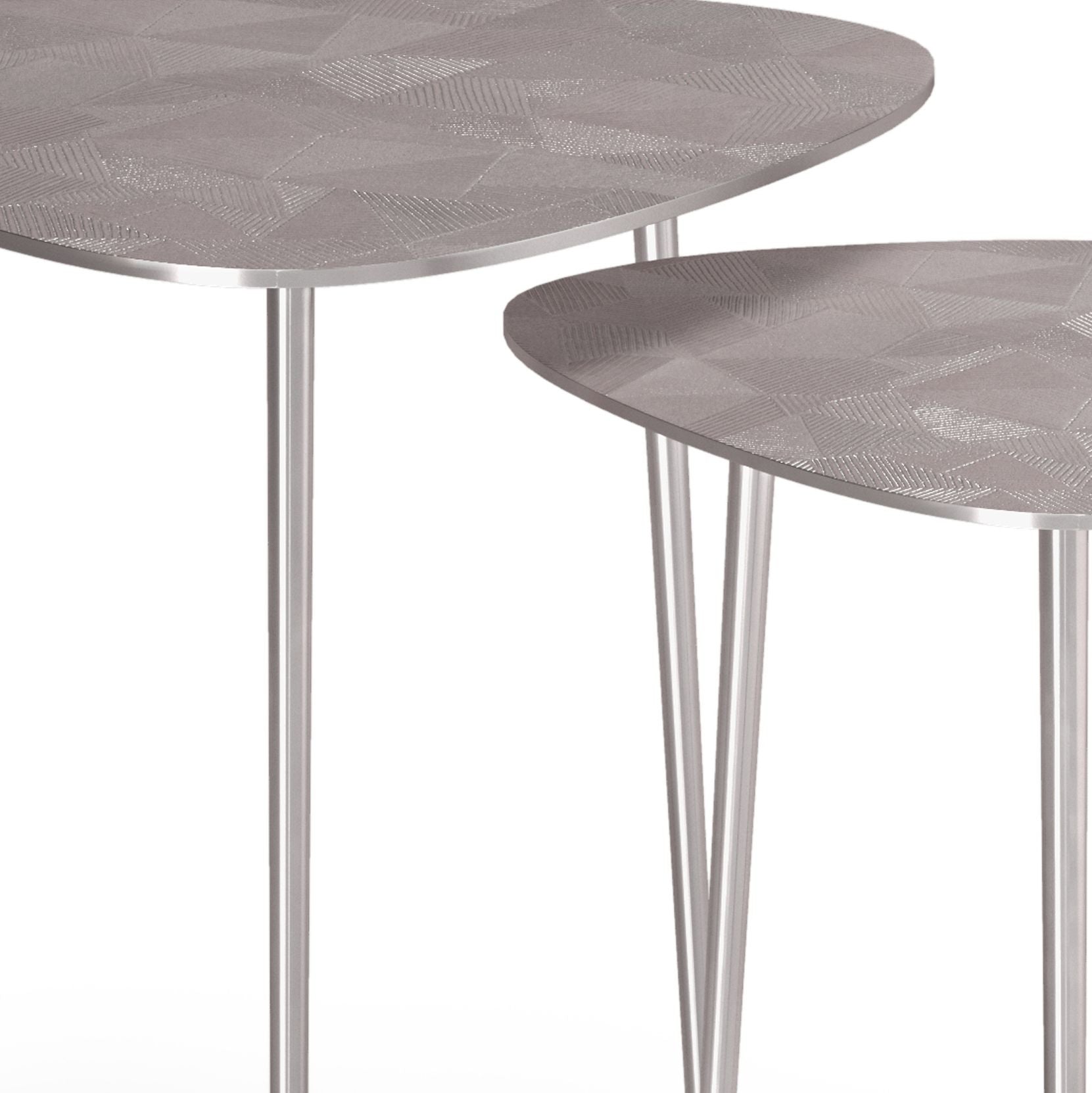 Shelton - 2 Pc Metal Nesting Table - Nickel image 6