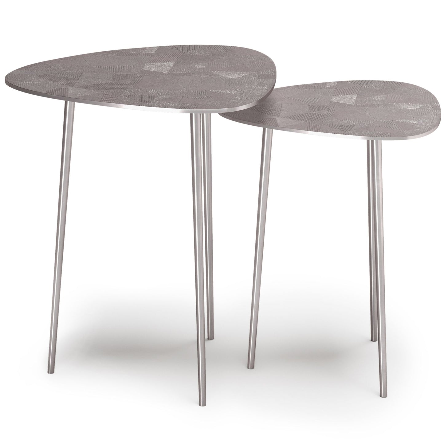 Shelton - 2 Pc Metal Nesting Table - Nickel image 4