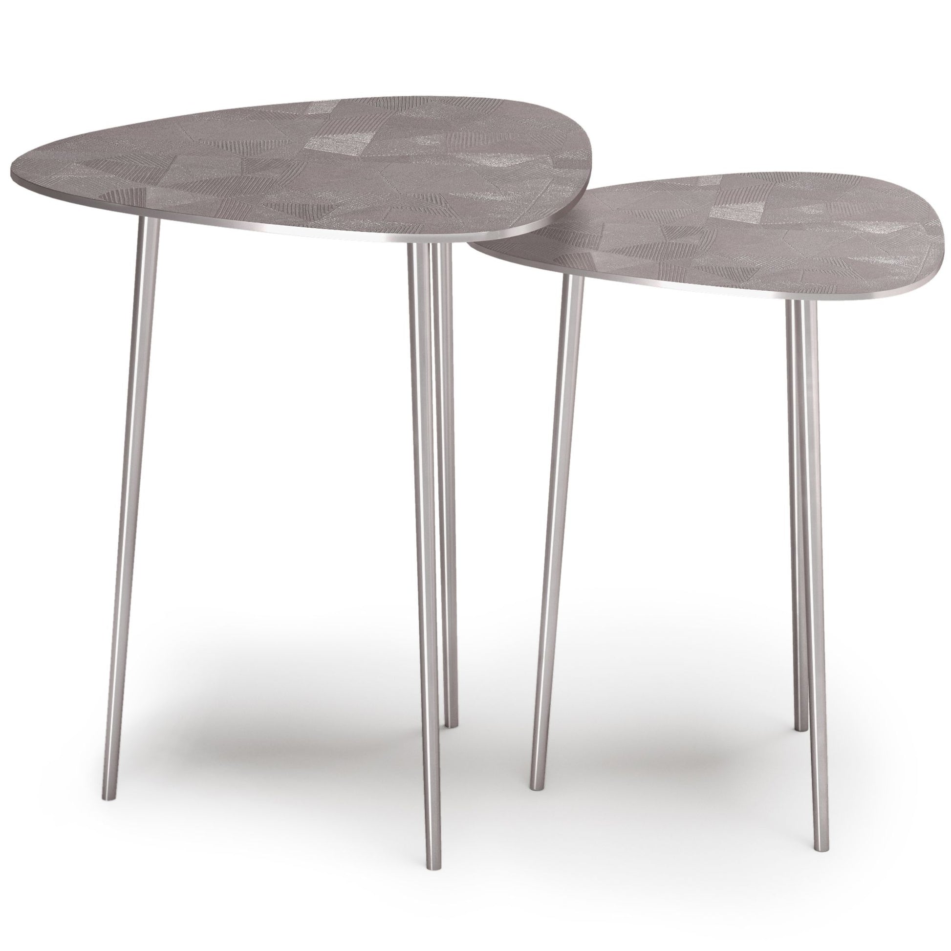 Shelton - 2 Pc Metal Nesting Table - Nickel image 4