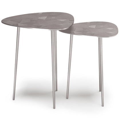Shelton - 2 Pc Metal Nesting Table - Nickel image 4