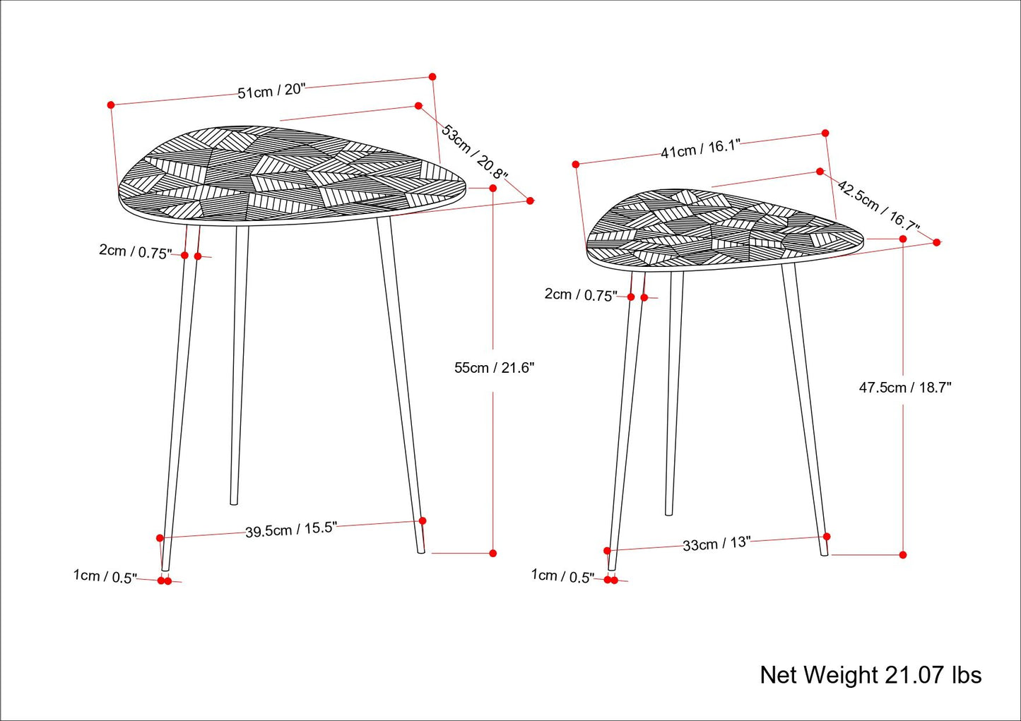 Shelton - 2 Pc Metal Nesting Table - Nickel image 7