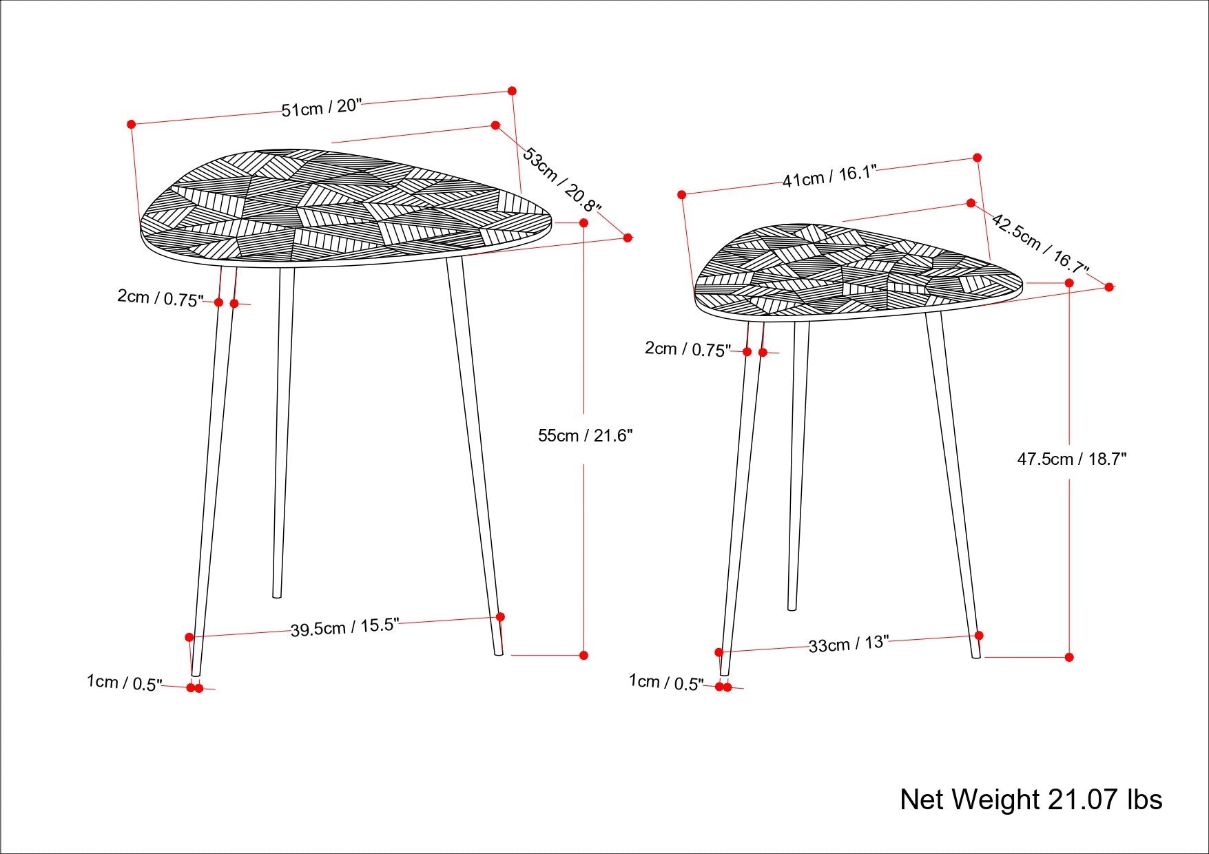 Shelton - 2 Pc Metal Nesting Table - Nickel image 7
