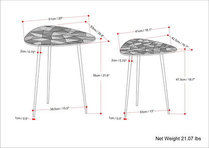Shelton - 2 Pc Metal Nesting Table - Nickel image 7