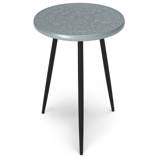 Sherbourne Side Table Grey - Mango Wood and Metal - Front View