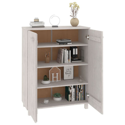 Shoe Cabinet HAMAR White 33.5"x15.7"x42.5" Solid Wood Pine image 6