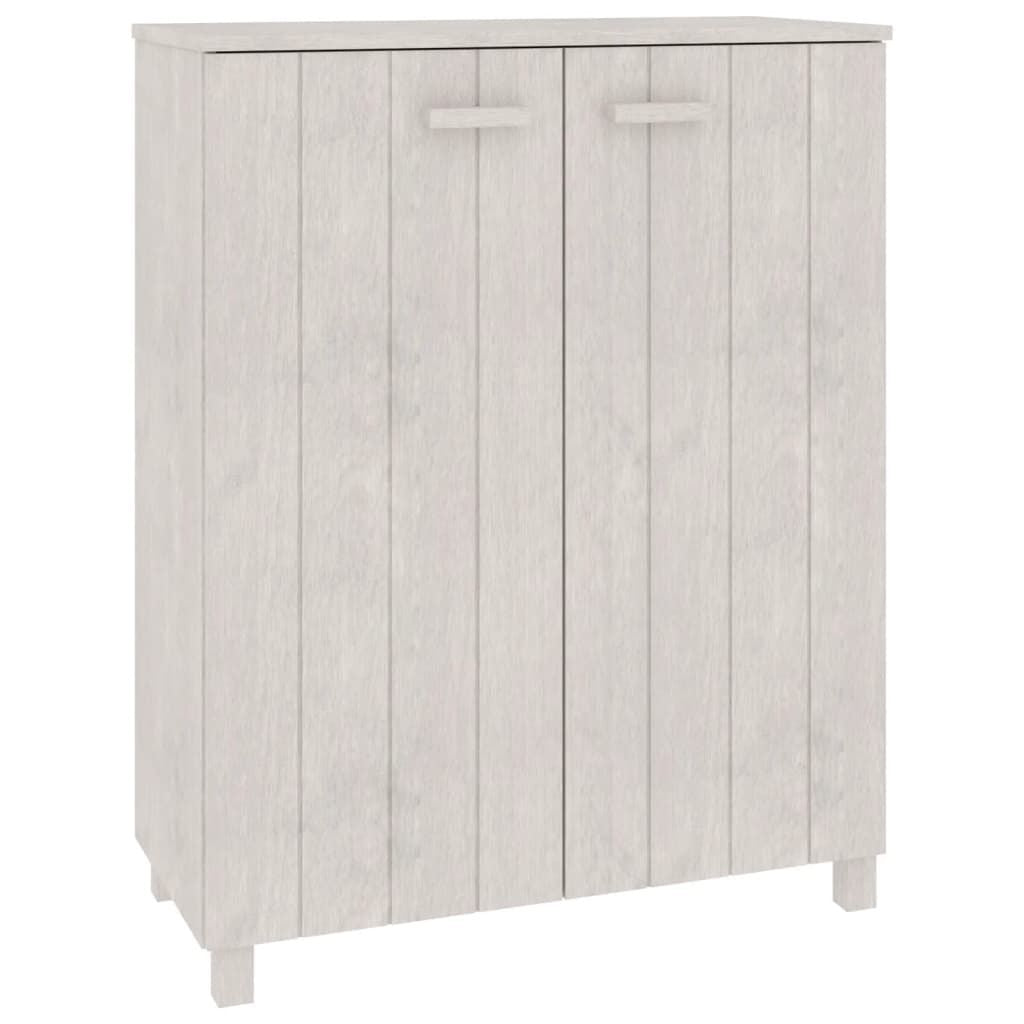 Shoe Cabinet HAMAR White 33.5"x15.7"x42.5" Solid Wood Pine image 2