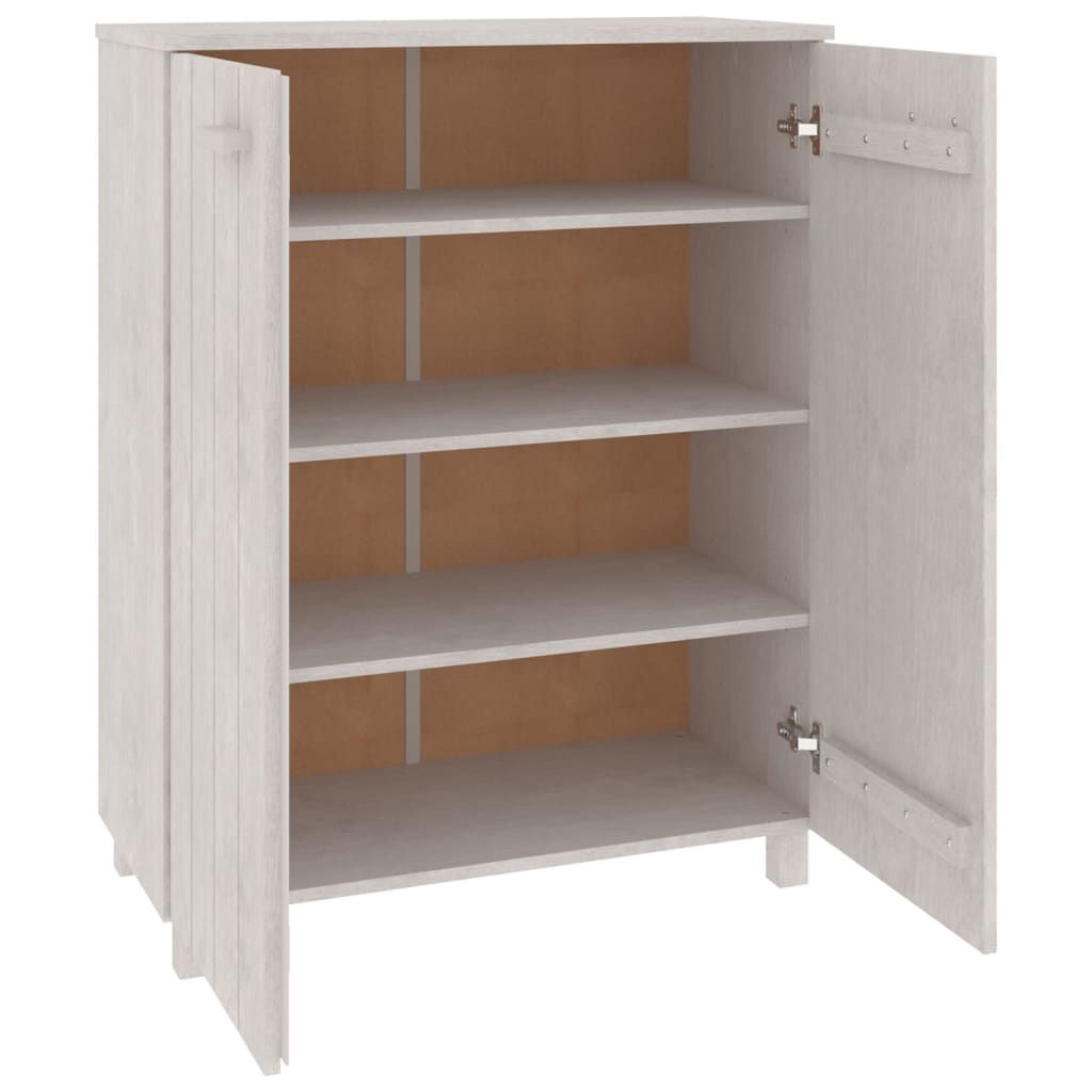 Shoe Cabinet HAMAR White 33.5"x15.7"x42.5" Solid Wood Pine image 5