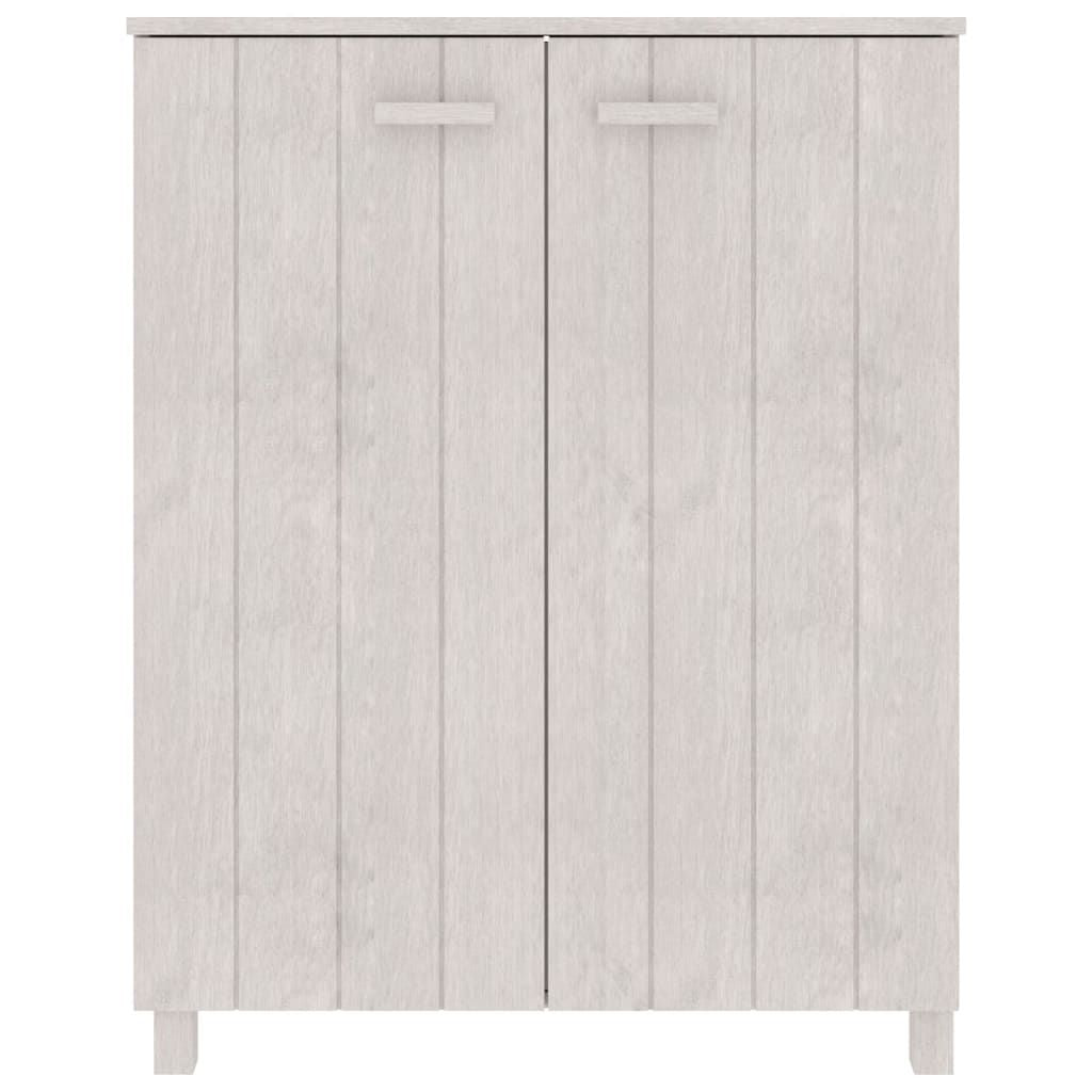 Shoe Cabinet HAMAR White 33.5"x15.7"x42.5" Solid Wood Pine image 3
