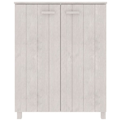 Shoe Cabinet HAMAR White 33.5"x15.7"x42.5" Solid Wood Pine image 3