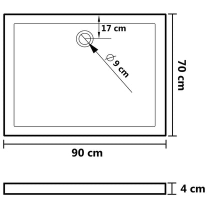Shower Base Tray with Dots White 35.4"x27.6"x1.6" ABS image 7