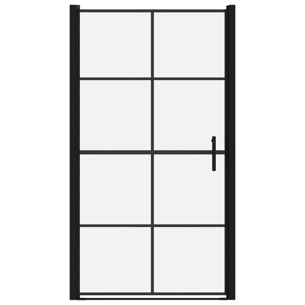 Shower Doors Tempered Glass 39.4"x70.1" Black image 3