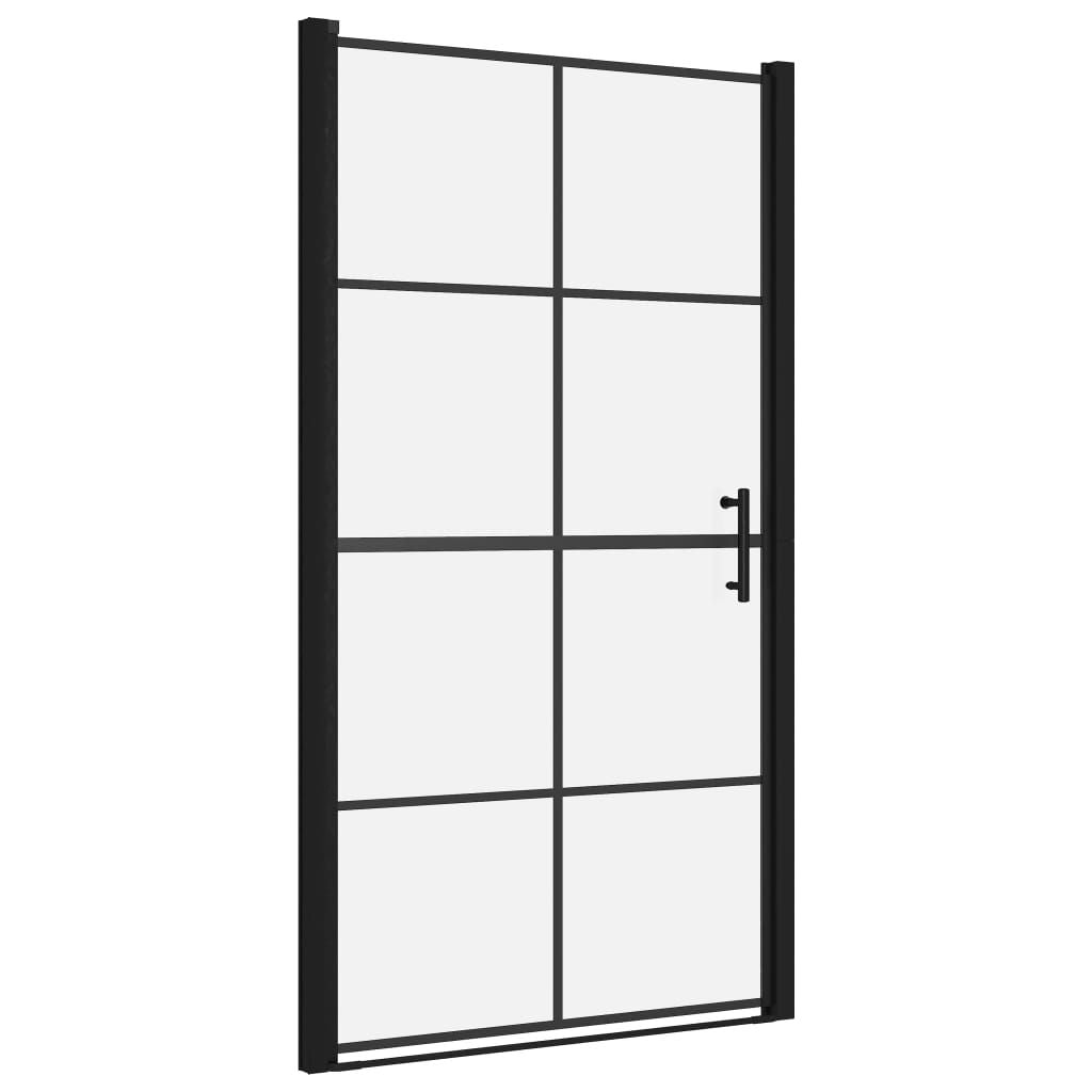 Shower Doors Tempered Glass 39.4"x70.1" Black image 2