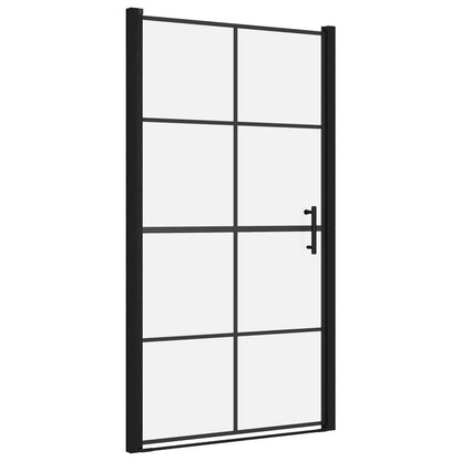 Shower Doors Tempered Glass 39.4"x70.1" Black image 2