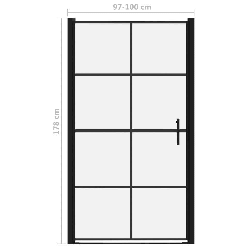 Shower Doors Tempered Glass 39.4"x70.1" Black image 5