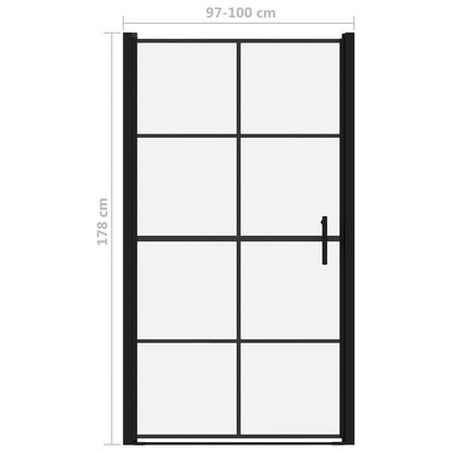 Shower Doors Tempered Glass 39.4"x70.1" Black image 5