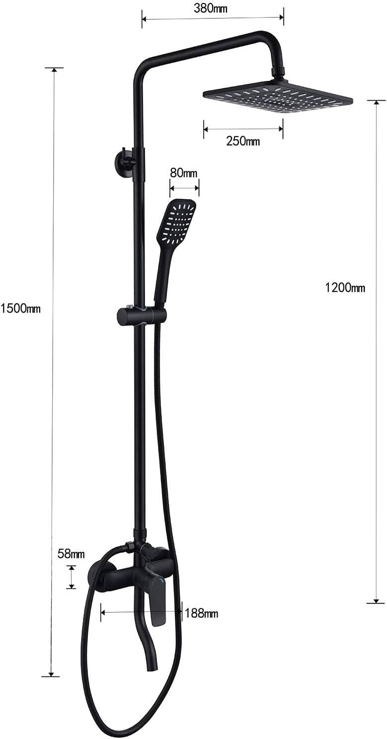 Shower Faucet Set 10" Square Shower Head 3 Function Rainfall Shower Faucet Set Handheld Sprayer Bathroom Shower Fixture  image 2
