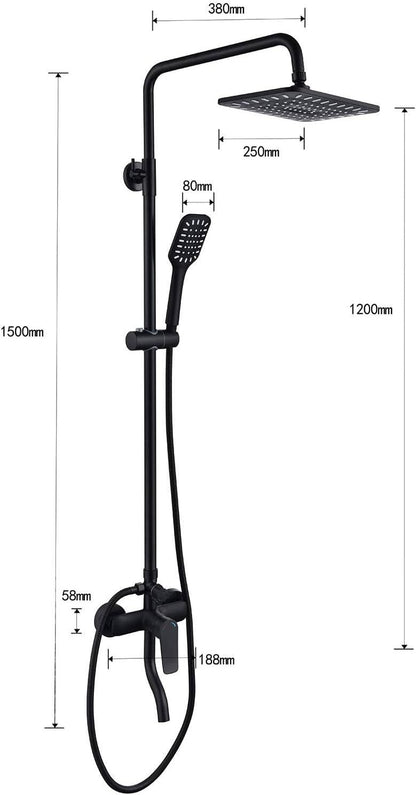 Shower Faucet Set 10" Square Shower Head 3 Function Rainfall Shower Faucet Set Handheld Sprayer Bathroom Shower Fixture  image 2