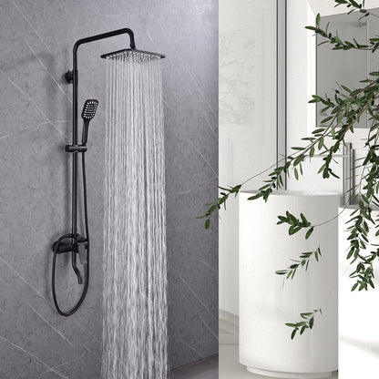 Shower Faucet Set 10" Square Shower Head 3 Function Rainfall Shower Faucet Set Handheld Sprayer Bathroom Shower Fixture  image 5