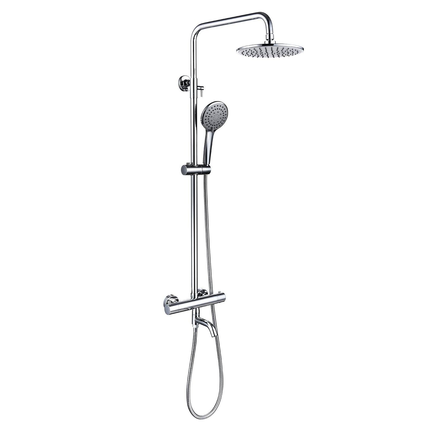 Shower Faucet Set 8" Round Shower Head 3 Function Thermostatic Rainfall Shower Faucet Set Handheld Sprayer with Constant image 1
