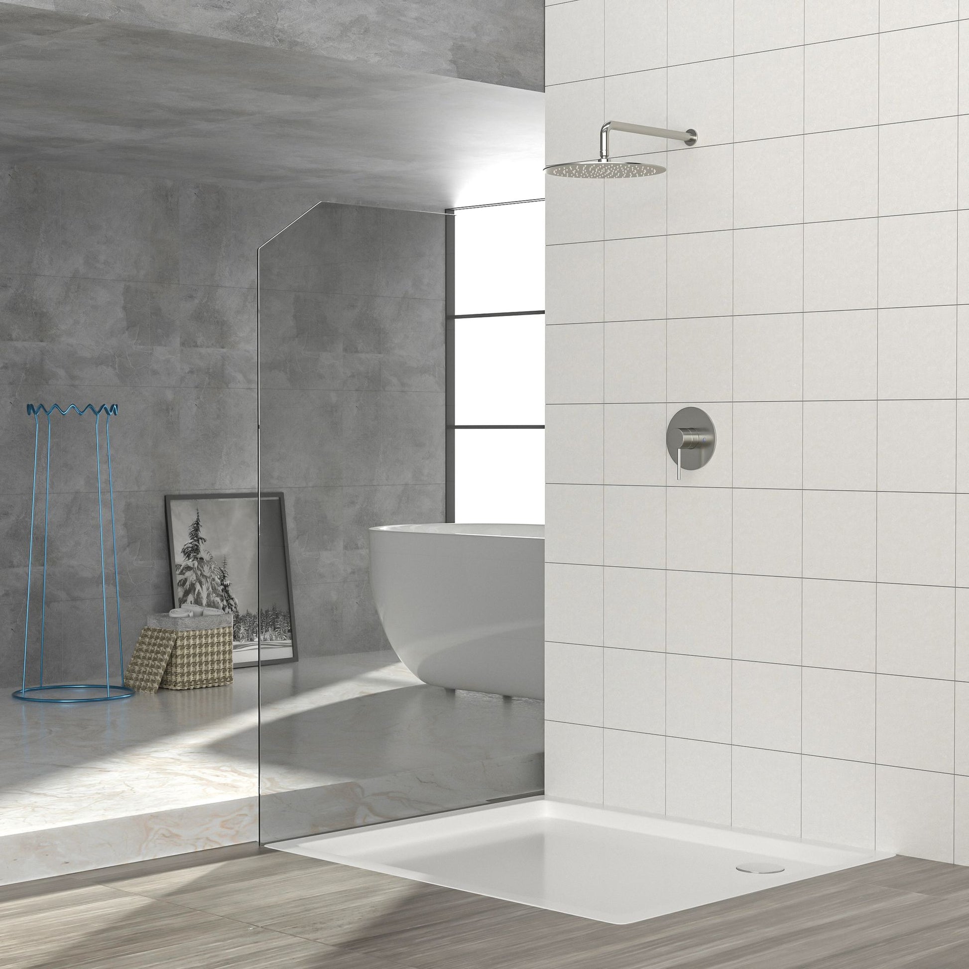 Shower Faucet Set,,Shower System with 10-Inch Rainfall Shower Head and Shower Valve, Brushed Nickel image 3
