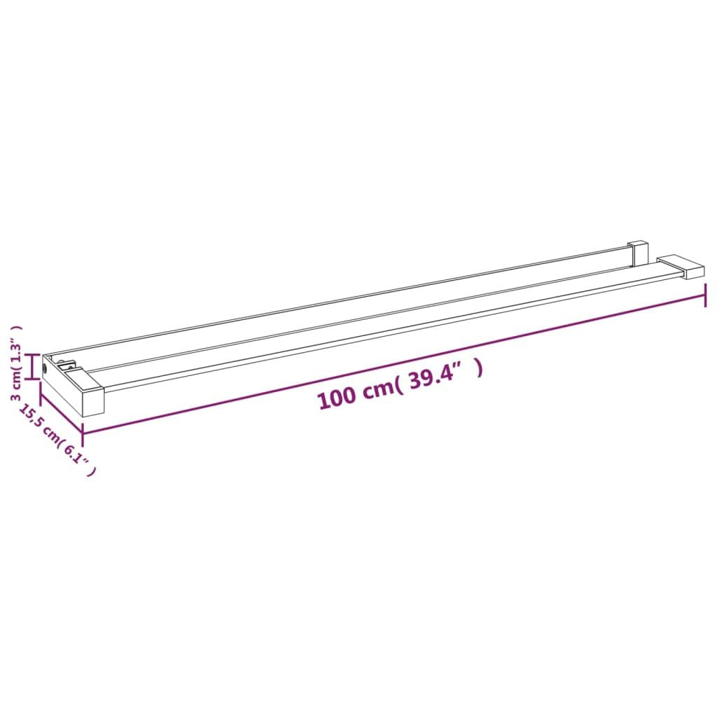 Shower Shelf for Walk-in Shower Wall Black 39.4" Aluminum image 7