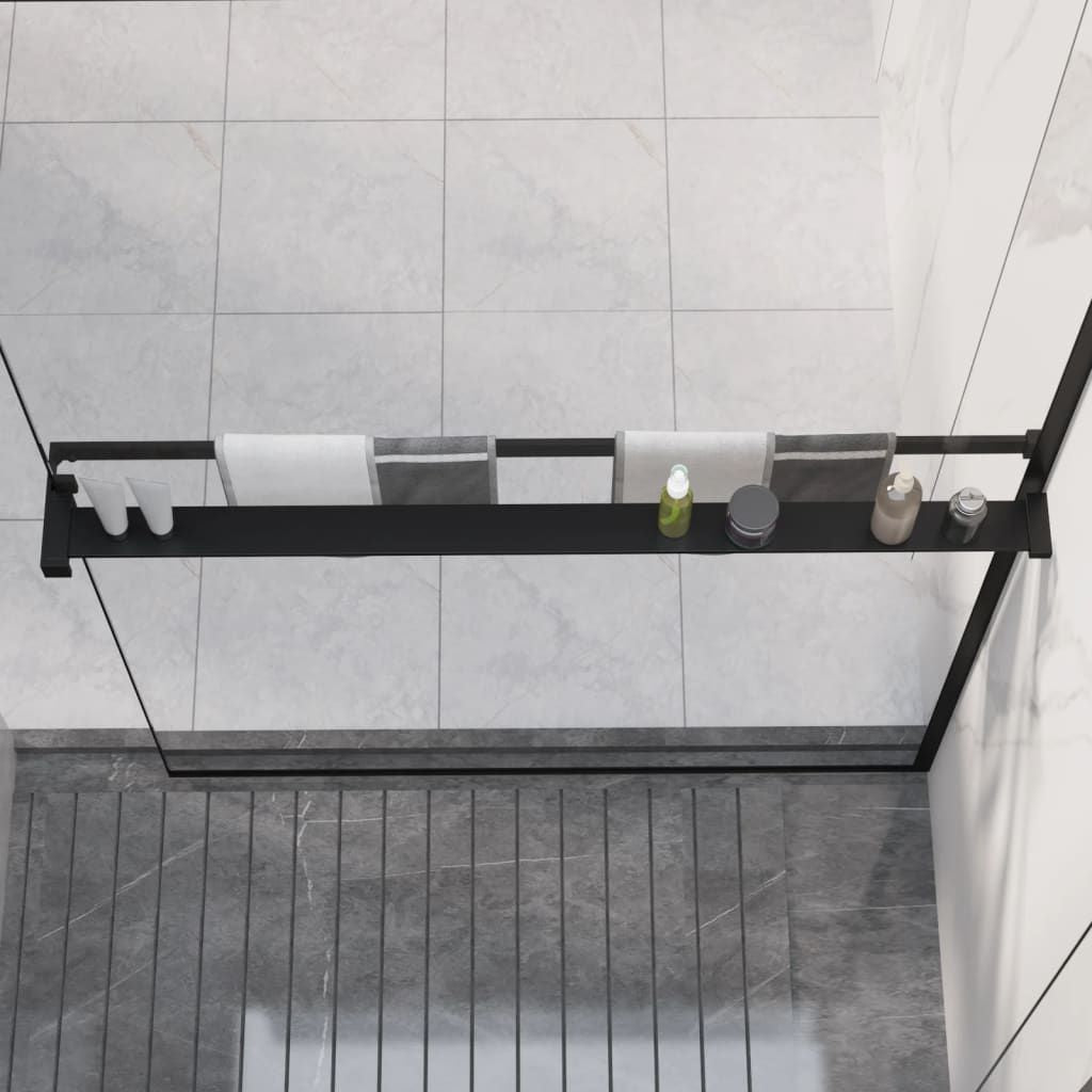 Shower Shelf for Walk-in Shower Wall Black 39.4" Aluminum image 1