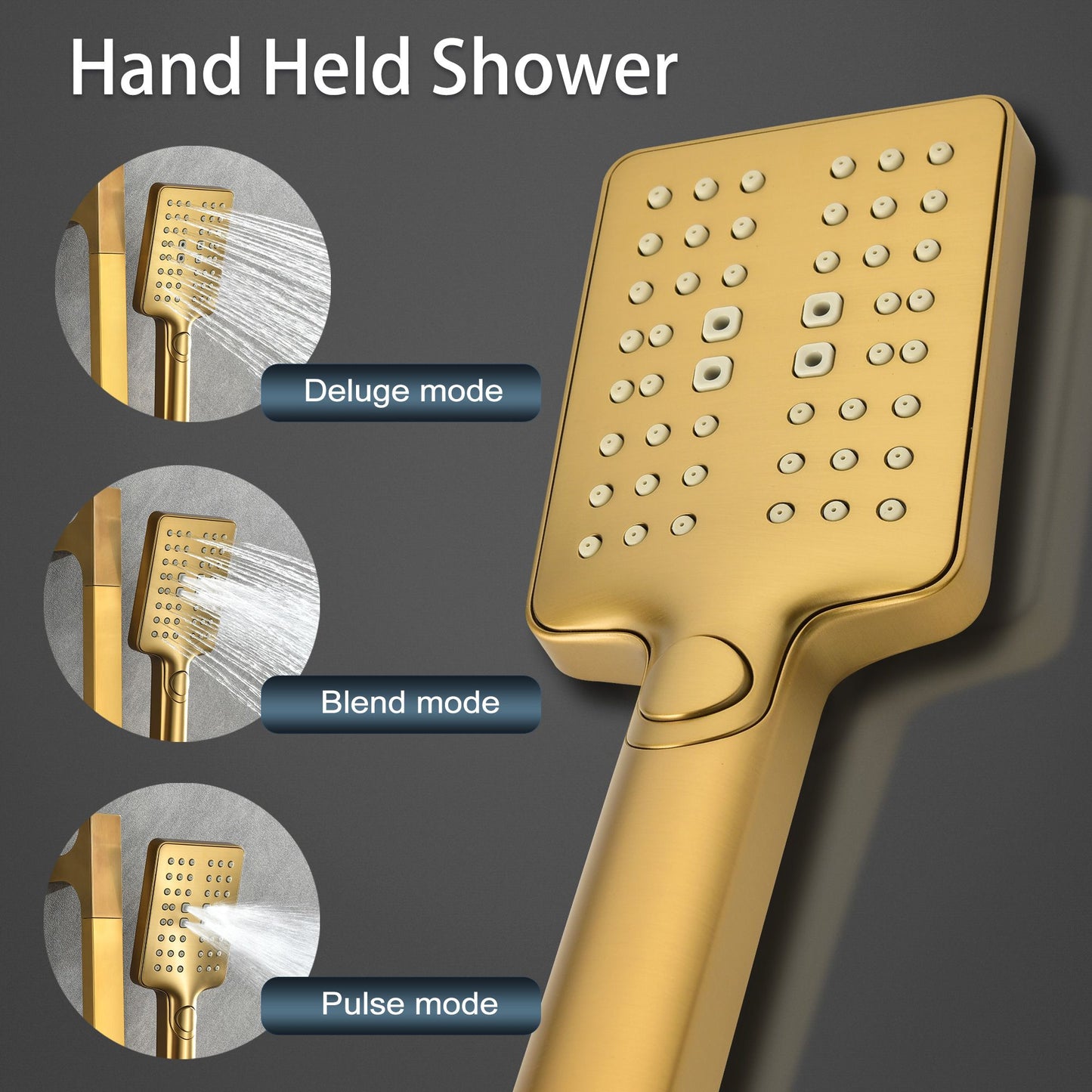 Shower System with Shower Head, Hand Shower, Slide Bar, Bodysprays, Shower Arm, Hose, Valve Trim, and Lever Handles image 7