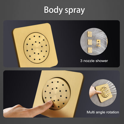 Shower System with Shower Head, Hand Shower, Slide Bar, Bodysprays, Shower Arm, Hose, Valve Trim, and Lever Handles image 11