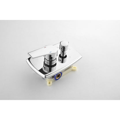 Shower System with Shower Head, Hand Shower, Slide Bar,, Shower Arm, Hose, Valve Trim, and Lever Handles image 9