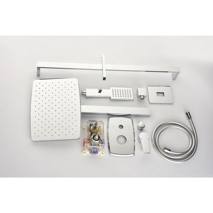 Shower System with Shower Head, Hand Shower, Slide Bar,, Shower Arm, Hose, Valve Trim, and Lever Handles image 12