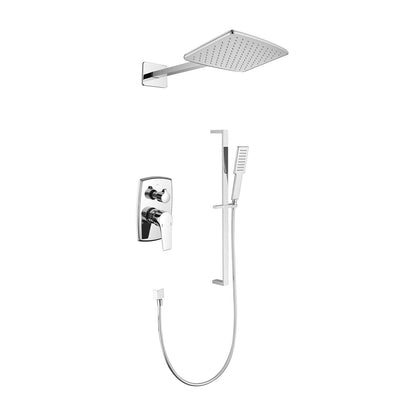 Shower System with Shower Head, Hand Shower, Slide Bar,, Shower Arm, Hose, Valve Trim, and Lever Handles image 1
