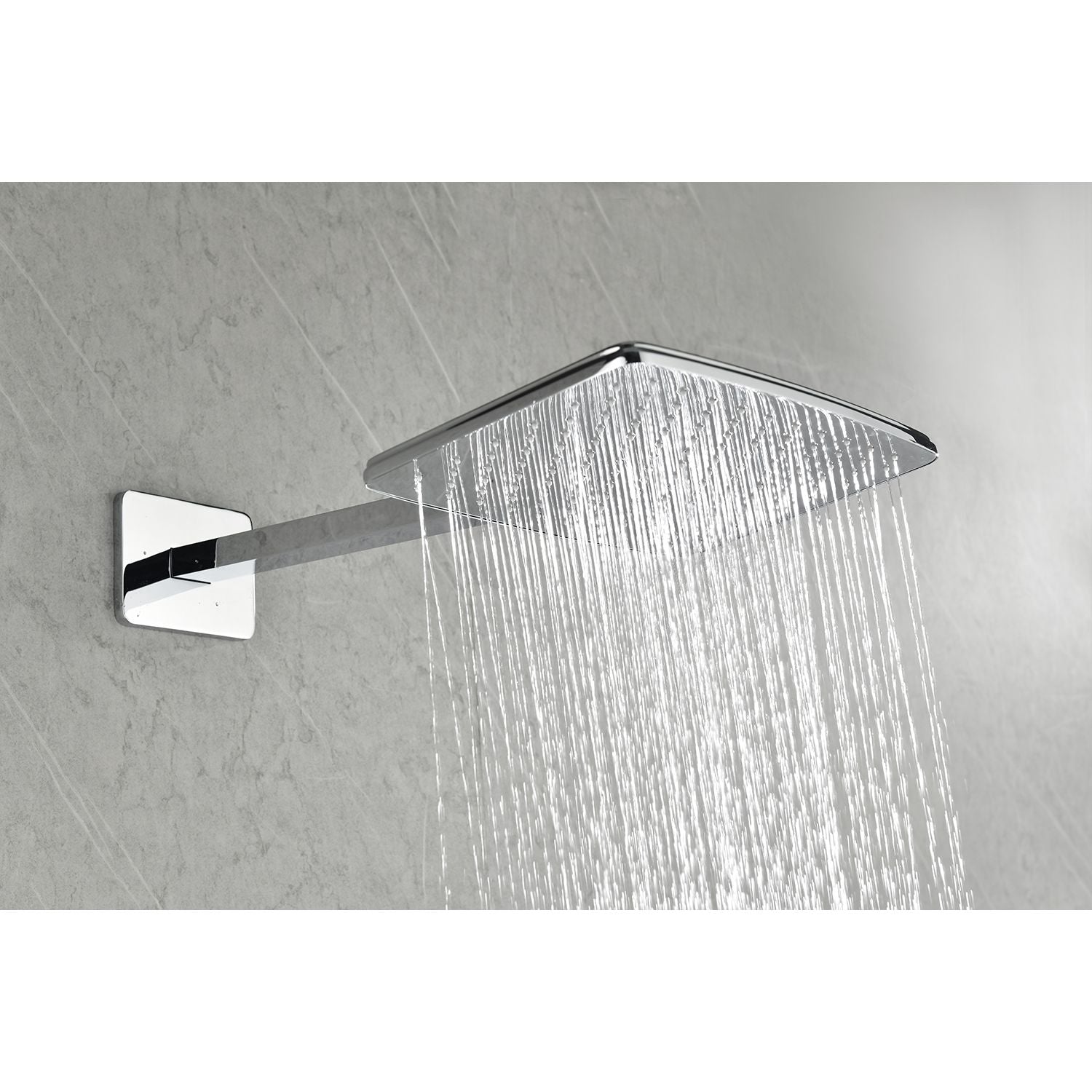 Shower System with Shower Head, Hand Shower, Slide Bar,, Shower Arm, Hose, Valve Trim, and Lever Handles image 2