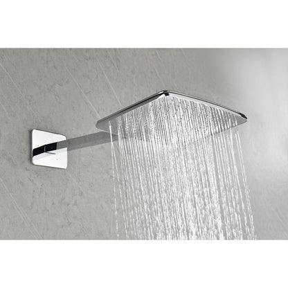 Shower System with Shower Head, Hand Shower, Slide Bar,, Shower Arm, Hose, Valve Trim, and Lever Handles image 2