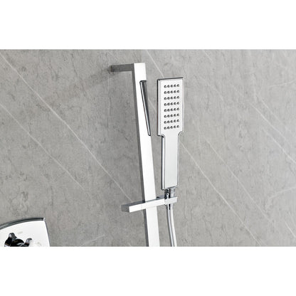 Shower System with Shower Head, Hand Shower, Slide Bar,, Shower Arm, Hose, Valve Trim, and Lever Handles image 7