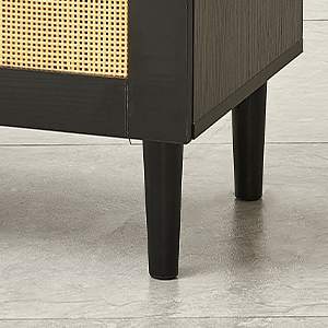 Side panel buffet cabinet with natural rattan door, rattan storage cabinet with adjustable shelves, side panel and buffe image 12
